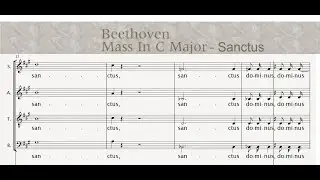 Sanctus🎵 Mass in C Maj. Beethoven - TENOR + piano accompaniment (training score)