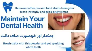 SPARKLING WHITE TEETH WITH ONE USE OF THIS AMAZING TOOTH POWDER #youtube #youtuber #teeth #tooth 