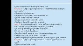 İŞ SAĞLIĞI VE GÜVENLİĞİ\ Üniversite vize sınavına yönelik sorular (2.kısım)