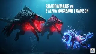 2 Alpha Mosasaurs vs Shadowmane | Epic Underwater Battle | ARK Survival Evolved | Game ON