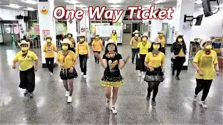 One Way Ticket│AB Line Dance by Pony Chen (Taiwan)│Demo & Walk Through║單程車票│初初級排舞│含導跳│4K
