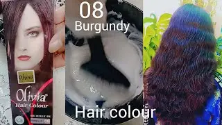 Olivia hair colour 08 burgundy hair couler apply and  review by Niya zeeshan