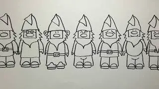 How to draw the seven dwarfs from Snow White