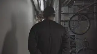 Guy in Robe Walks Through Creepy Basement with Footsteps | FREE STOCK FOOTAGE DOWNLOAD