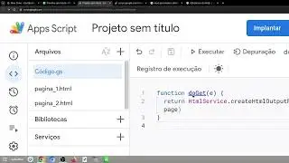 Navegação entre Templates com Apps Script
