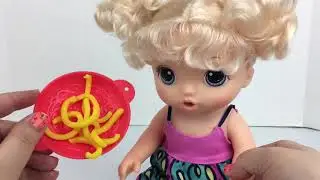 Baby Alive Super Snacks Super Snackin' Noodles Baby Doll Unboxing Details Feeding & Diaper Change