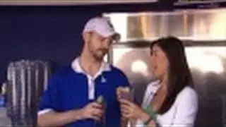 Julie Alexandria, learns how to make a Honey Deuce at the Grey Goose bar