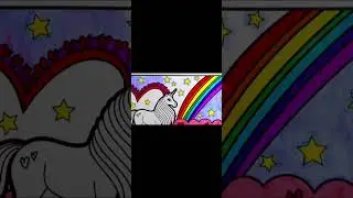 🦄Glitter Unicorn Coloring for Kids ✨Rainbow Art with Markers