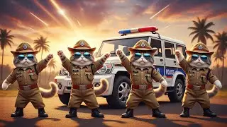 🪖 Police Cat Dance | Army & Pilot Cats Funny Kids Song | Meow Dance Party