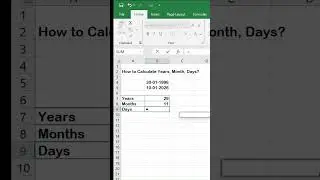 How to calculate number of years, months and days in excel ? #excel  #excelformula #msexcel #formula