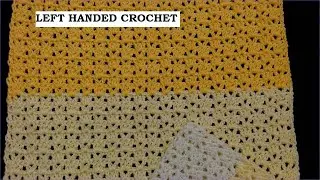 Crochet Blanket for Beginners. Left handed crochet blanket. EASY 1 row repeat pattern.