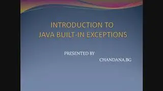 Java built in exceptions