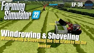 WINDROWING Fresh Cut Grass for LOOSE Bunker SILAGE | FARMING SIMULATOR 22 | [FS22 GAMEPLAY]