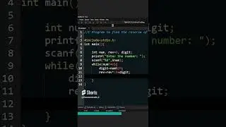 C program to find reverse of a number  #c #cpp #fyp #fypシ #shorts #cprogramming #reels #viral