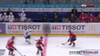 Ryan Hartman High Hit on Ryan Murphy - Canada vs USA - WJC 2013 (HD)