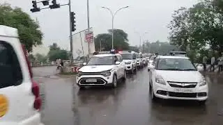 Police Patrolling with Motorcycles and Car Sirens at Patiala in Punjab
