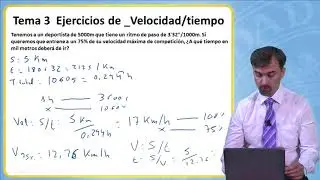 Ejercicio 3. Tema 3. Relación velocidad/tiempo para prescripción de la intensidad.