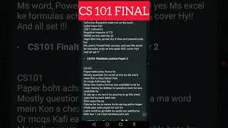 📚 CS101 Final Term Past Paper | Important Questions & Solutions 🎓