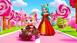 Cute Kitten Tries Makeup and Finds a Colorful, Fun Candy Kingdom! 🍬🌈🐱 Part 2