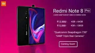 Redmi Note 8 Pro   Snapdragon 730 G  & 64MP Camera