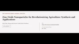 Zinc Oxide Nanoparticles for Revolutionizing Agriculture: Synthesis and Applications | RTCL.TV