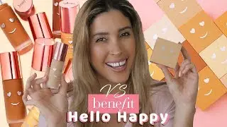 BENEFIT HELLO HAPPY VELVET POWDER vs FLAWLESS BRIGHTENING Foundation | Review Comparison Demo
