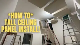I Almost FELL Off This Ladder Installing Ceiling Panels!