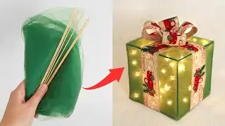 Jak zrobić świąteczną ozdobę z tiulu i lampek – piękny prezent DIY na Boże Narodzenie 🎁
