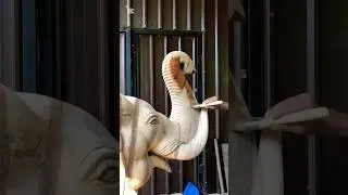 wooden elephant #ganesh #painting #trunkup #howto #tutorial #handmade #carving  #sculpture #art #big