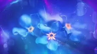 Blue Moving Particles And Bokeh With Flowers Free Background Video Clip | Various Background Clips