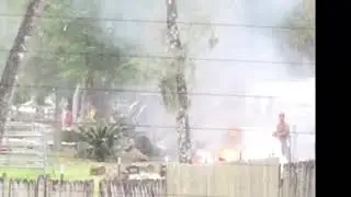 Christmas 2018 Gould Concrete burns plastic for neighborhood