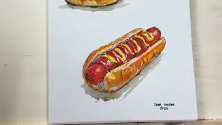 &ldquo;Timelapse: gouache & marker food illustration.&rdquo;