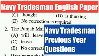 Navy Tradesman English Question Paper