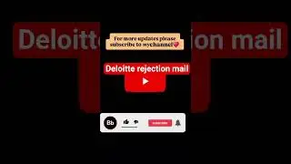Deloitte rejection mail⚠️❌️ | rejection🚫 | #deloitte #tcs #subscribe