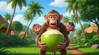 Naughty Monkey Coconut Song 🐒 | Indian Farm Fun Nursery Rhyme | GheeGee TV
