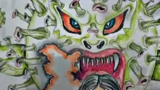 Drawing of Coronavirus / Save Earth from Corona Virus /Awareness Safety Poster