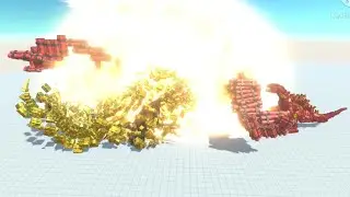New Golden Godzilla Skin vs TNT Godzilla - Animal Revolt Battle Simulator