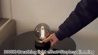 Glass lampshade table lamp