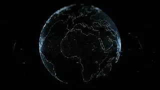 Digital Projection of The  Earth Mass on Blue Lights. #DigitalEarth