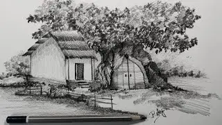 How to Draw| A #House_Scene #Pencil_Sketch New #Creation
