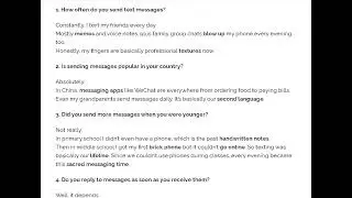 IELTS Speaking Part 1 Topic Text Message - Sample Answer 2