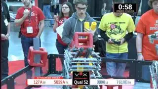 2015 VRC Engr Q52 - 127A 5839A vs 8800 7618B - 54 to 20 - VEX Worlds 2015 - Engineering Division
