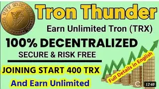 Tron Thunder Business Plan.Earn Working & Nonworking |100% Transparency //&nbsp;#tronthuder&nbsp;/ tron thuder