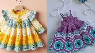 Knitting classic wool handmade frocks dress/Granny square floral colorful winter warm girls frocks