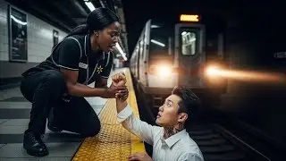 BLACK WAITRESS SAVES A MAN FROM FALLING UNDER SPEEDING TRAIN, UNAWARE HE'S A KOREAN MAFIA BOSS