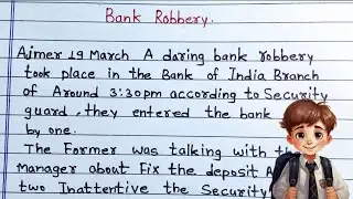 Bank Robbery Report Writing | Bank Robbery Article/Story Writing In English