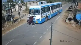 How could this road traffic accident have been prevented - CCTV crash video footage #buscrash