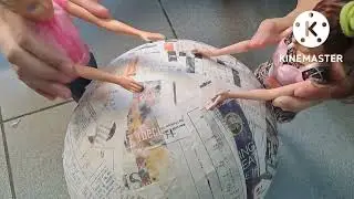 Doll Sisters: Paper Mache: Globe Making: Social Science Project #papermache #socialscience