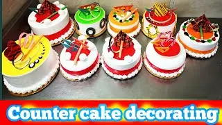 most beautiful counter cake decorating with garnish/#shotscaketechnical/#cake/#mridul birthday