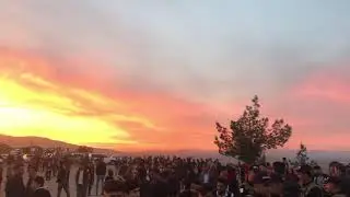Stunning sunset in Bardarash, as people celebrate Newroz.